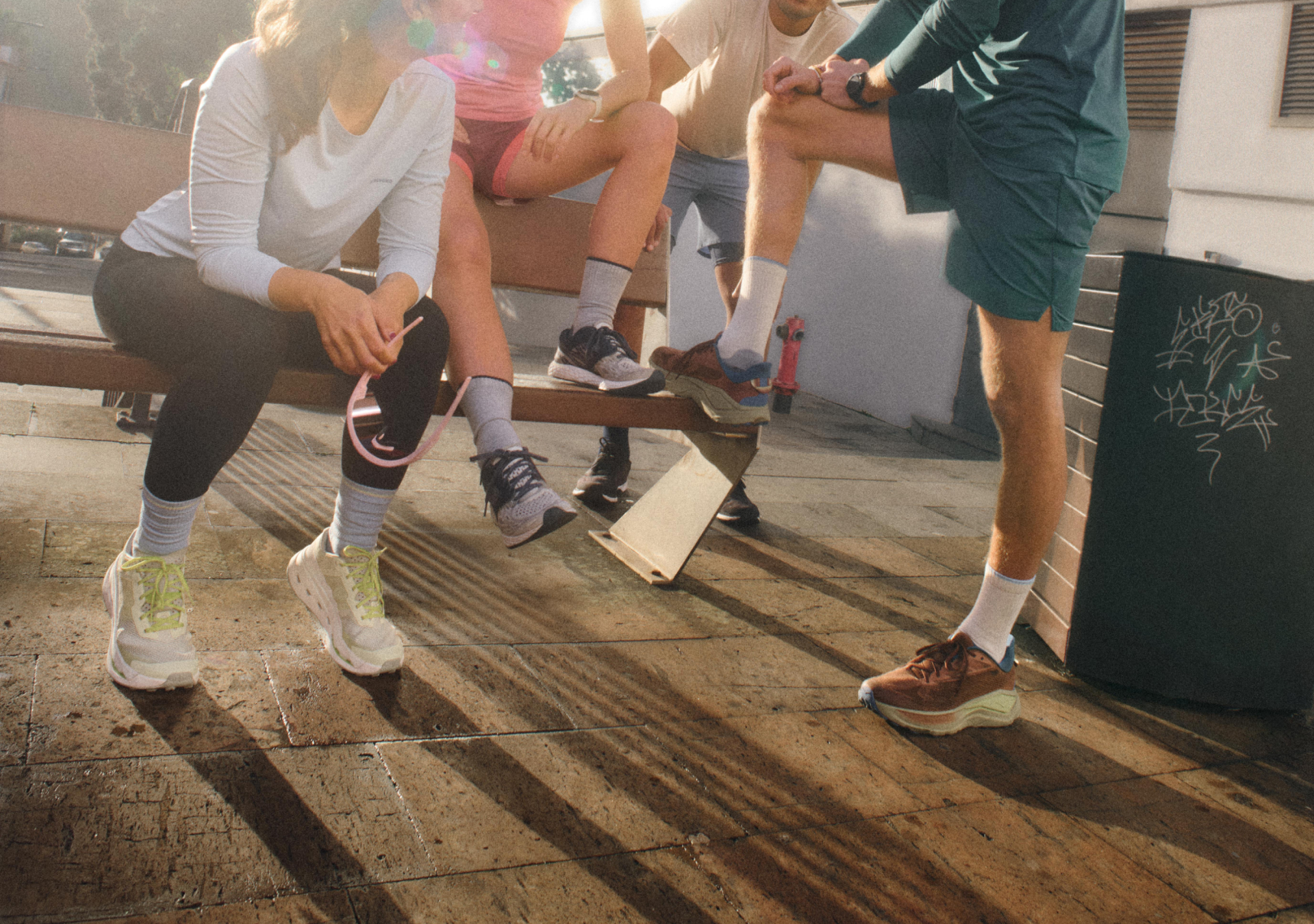 People running their 1km in Hyrox