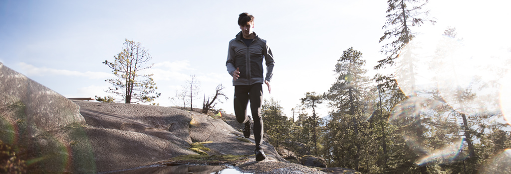 An image of a man on a trail run 