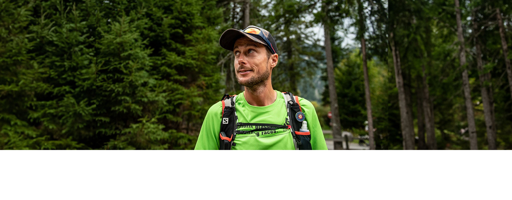 Simon James in a forest 