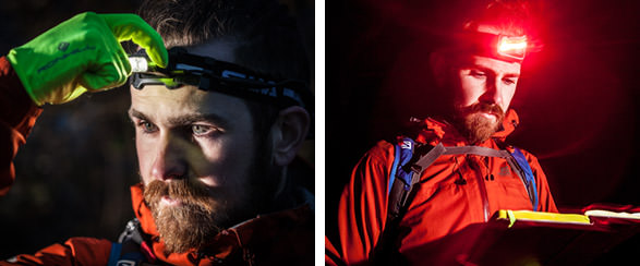 Man wearing a headtorch