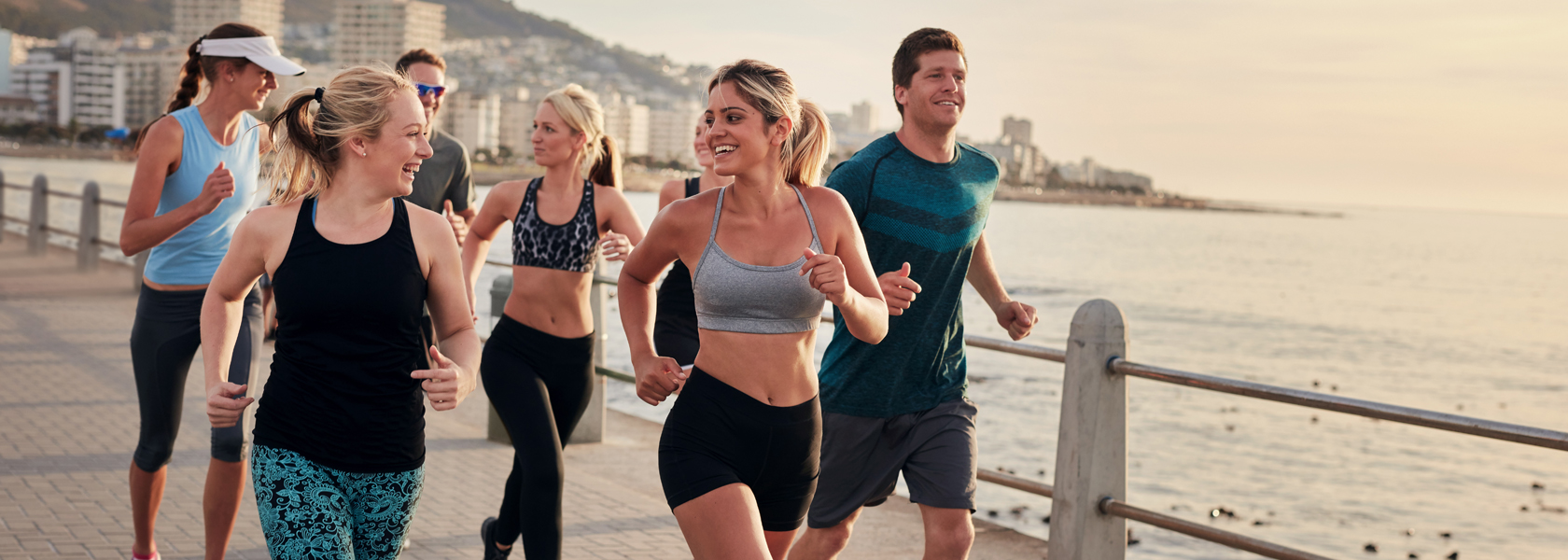 Group of friends runners