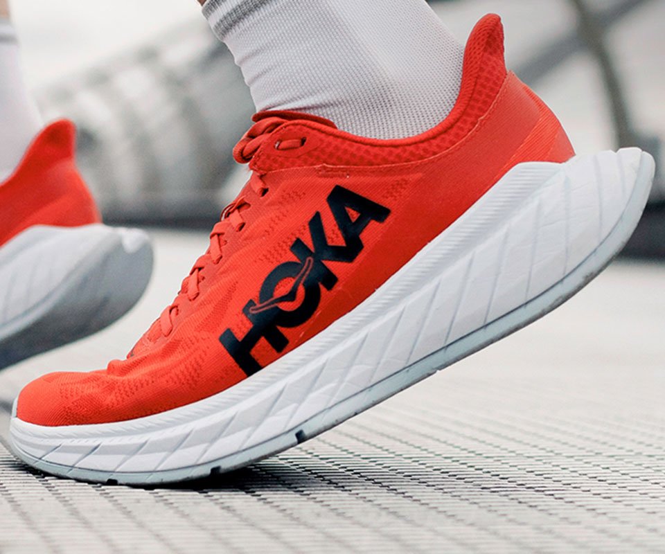 A pair of Hoka One One Carbon x2