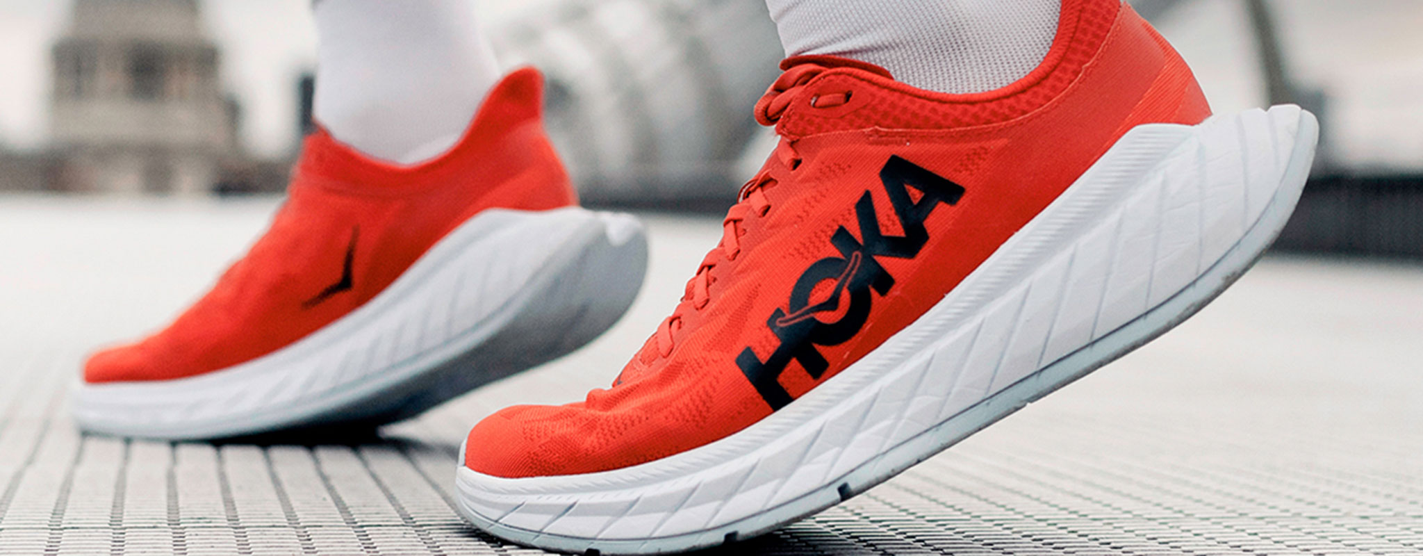 A pair of Hoka One One Carbon x2
