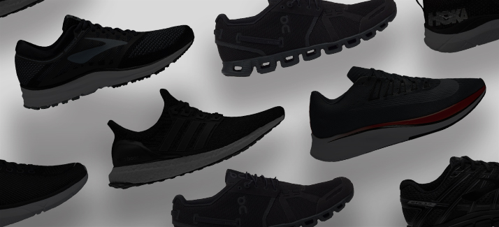 black running shoes