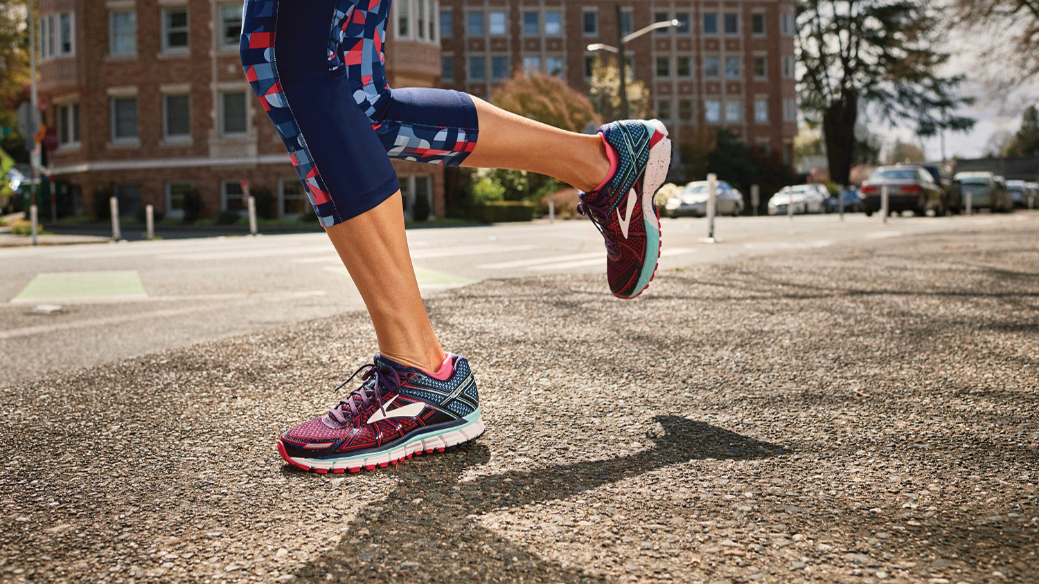 A person on a run in Brooks running shoes 