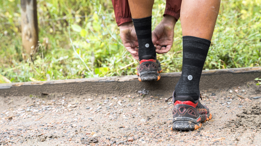 A person wearing Stance Running socks
