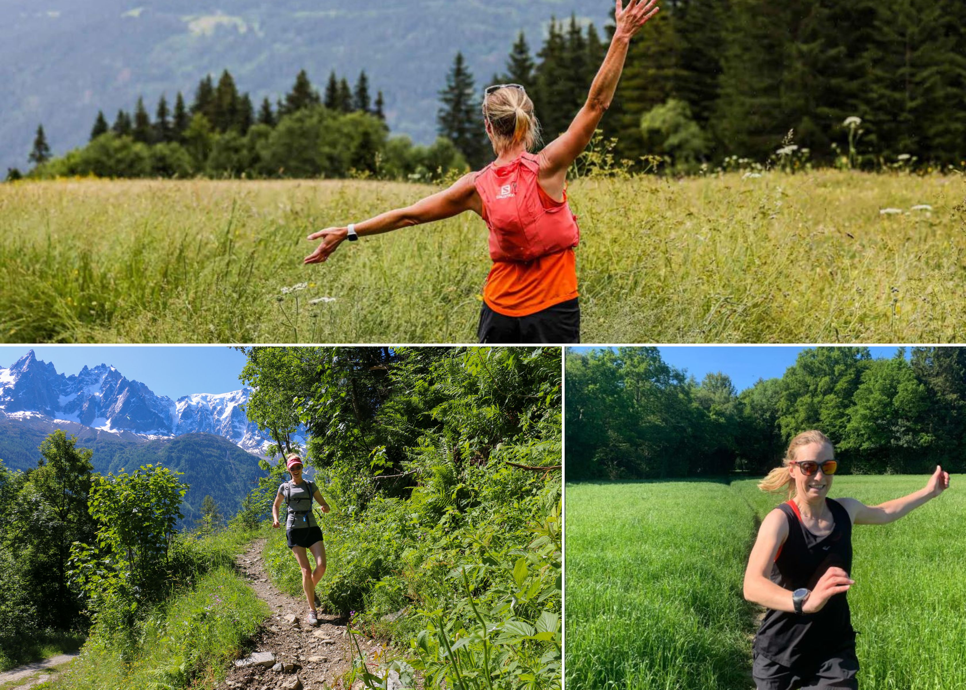 A collage of runners exploring the countryside