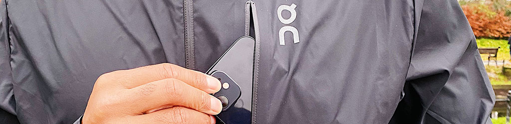 Man wearing a lightweight On men's jacket