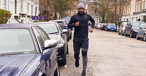 Man running in the street