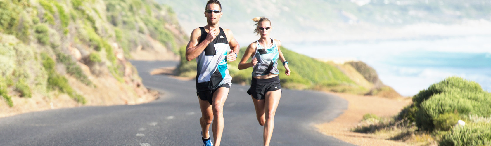 Two people on a run