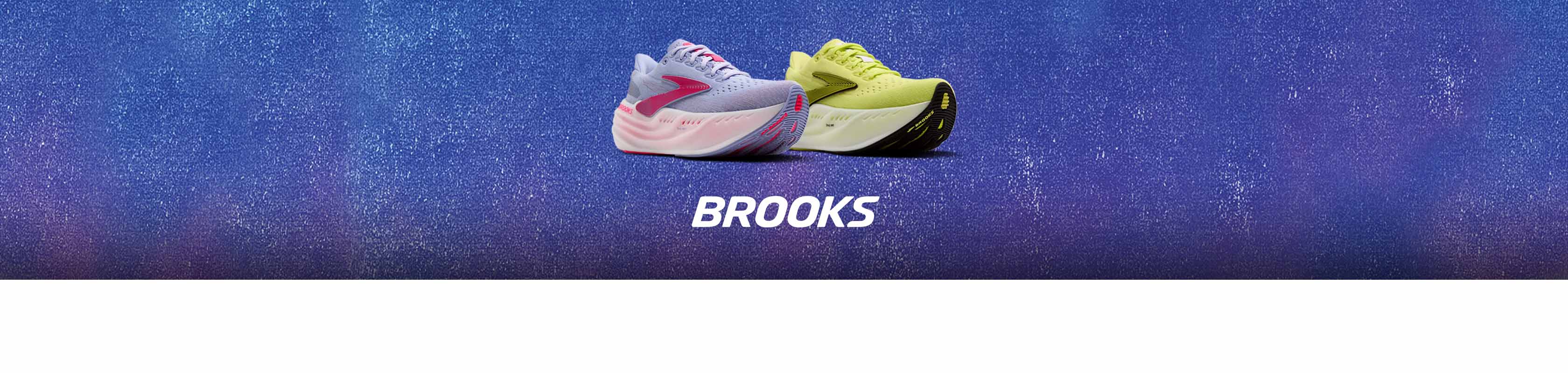 Shop Brooks Glycerin Max. Lilac and yellow shoes on purple background